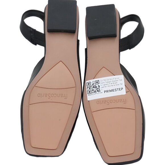 Franco Sarto Teagan Square Toe Slingback Flat Black US 7M EU 37 - Picture 6 of 6